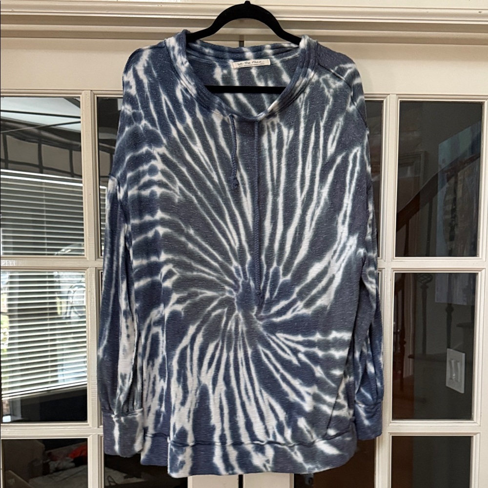 We The Free Blue and White Tie-Dye Tunic